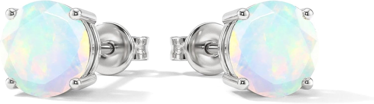 Birthstone Stud Earrings - Sterling Silver, 14K Gold Plated or Gold Vermeil, Thirteen Stones