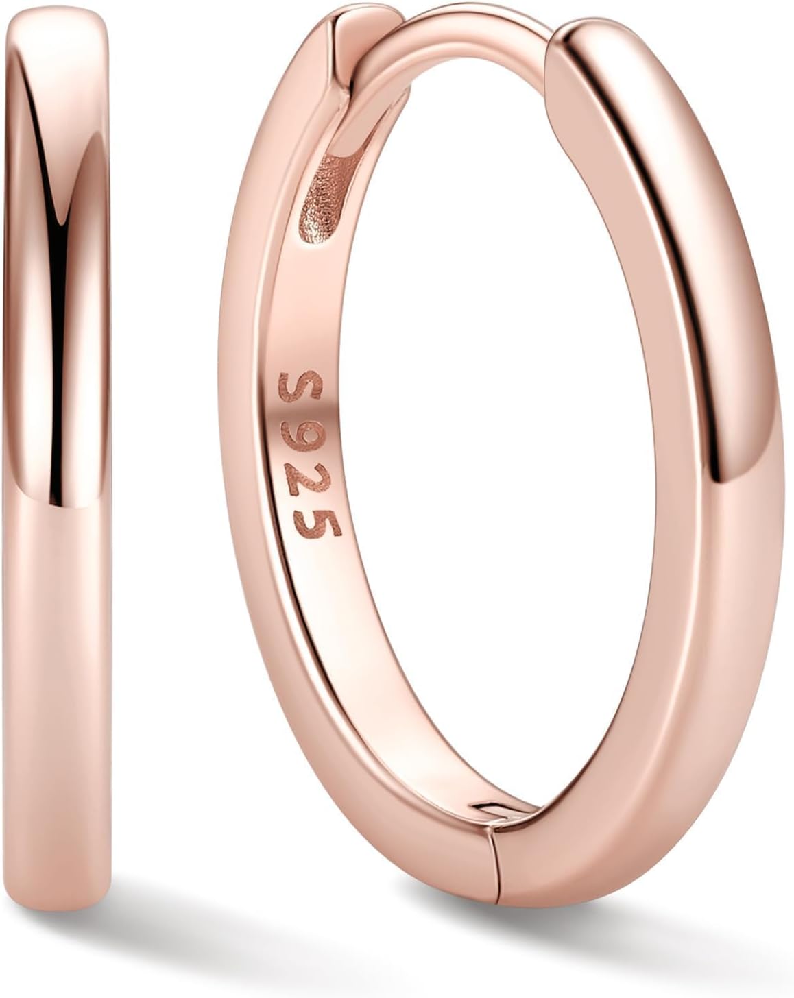 Women's 925 Sterling Silver Huggie Hoop Earrings - Eight Sizes from 6mm to 20mm, Four Finishes for Everyday Stacking - 1