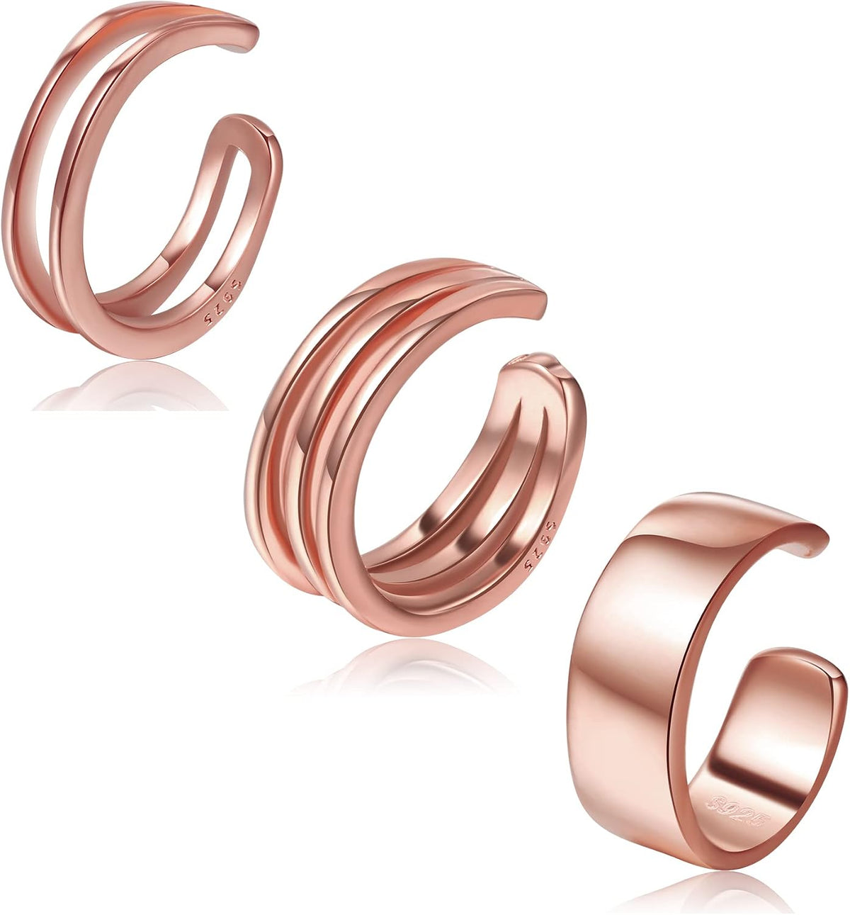Sterling Silver Ear Cuffs - Non Piercing Adjustable Conch and Helix Cuffs, Thirty Styles