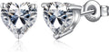 Unisex Cubic Zirconia Stud Earrings - 925 Sterling Silver in Heart, Oval, Emerald and Marquise Cuts from 4mm to 8mm - 5.