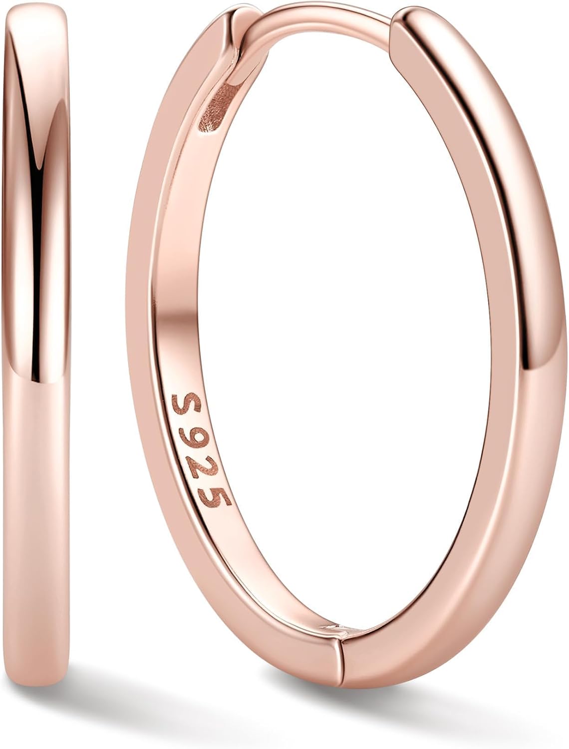 Women's 925 Sterling Silver Huggie Hoop Earrings - Eight Sizes from 6mm to 20mm, Four Finishes for Everyday Stacking - 1