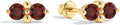 Women's Two Stone Birthstone Stud Earrings - 925 Sterling Silver with Gold Plating, Thirteen Stone Choices for Gifts - 0