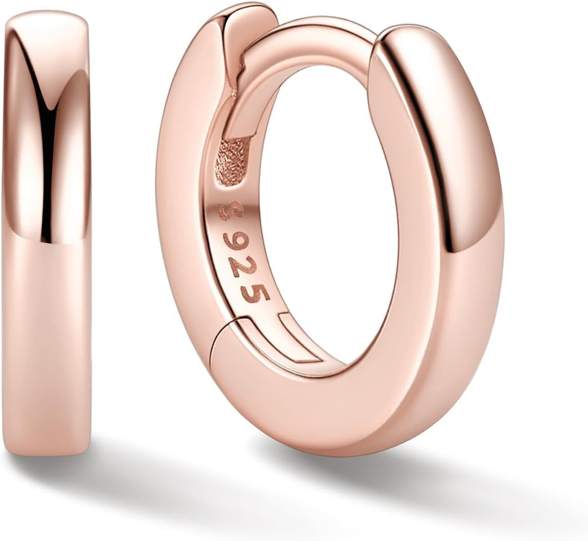 Women's 925 Sterling Silver Huggie Hoop Earrings - Eight Sizes from 6mm to 20mm, Four Finishes for Everyday Stacking - 1