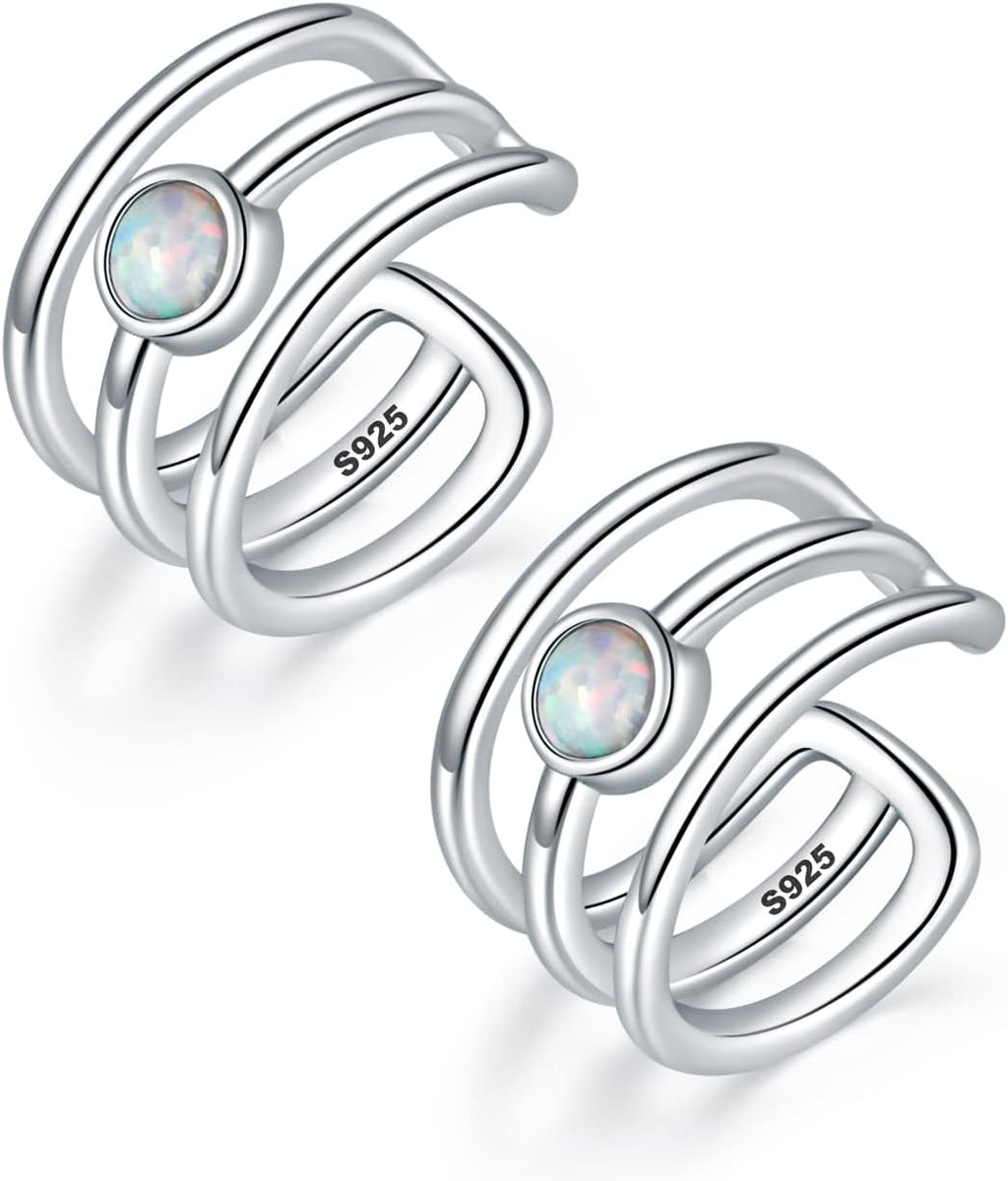 Women's 925 Sterling Silver Ear Cuffs - Non Piercing Adjustable Conch and Helix Cuffs in Thirty Styles for Layering - Ea