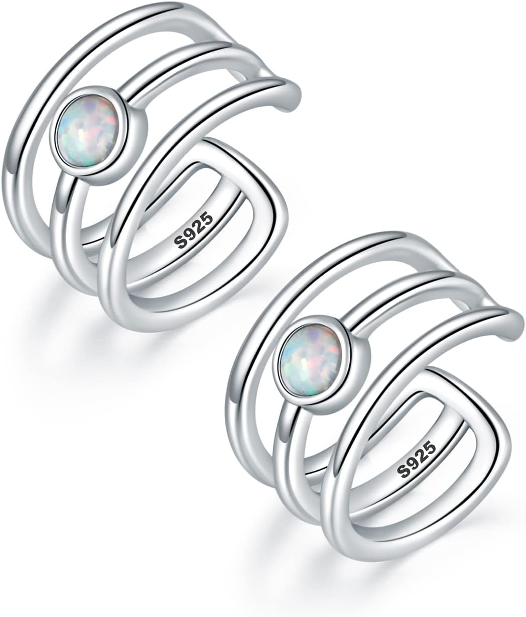 Women's 925 Sterling Silver Ear Cuffs - Non Piercing Adjustable Conch and Helix Cuffs in Thirty Styles for Layering - Ea