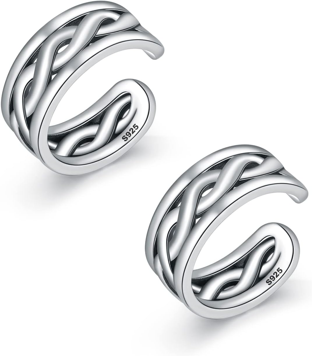 Sterling Silver Ear Cuffs - Non Piercing Adjustable Conch and Helix Cuffs, Thirty Styles