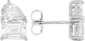 Women's Cubic Zirconia Stud Earrings - 5.58ct Rhodium Plated Sterling Silver Solitaire Studs for Evening Occasions - Sta