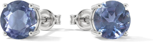 Women's Birthstone Stud Earrings - 925 Sterling Silver, 14K Gold Plated or Gold Vermeil, Thirteen Stones for Gifting - 0