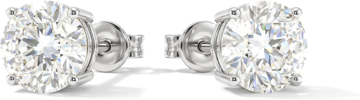 Women's Birthstone Stud Earrings - 925 Sterling Silver, 14K Gold Plated or Gold Vermeil, Thirteen Stones for Gifting - 1