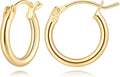 Women's 14K Gold Huggie Hoop Earrings - Lightweight Small Hoops in 14mm, 16mm and 18mm for All Day Wear - 14Mm