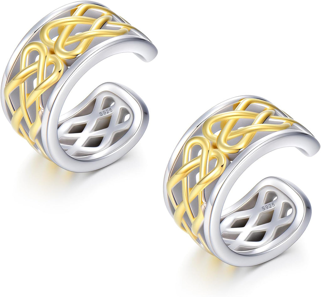 Women's 925 Sterling Silver Ear Cuffs - Non Piercing Adjustable Conch and Helix Cuffs in Thirty Styles for Layering - Ea
