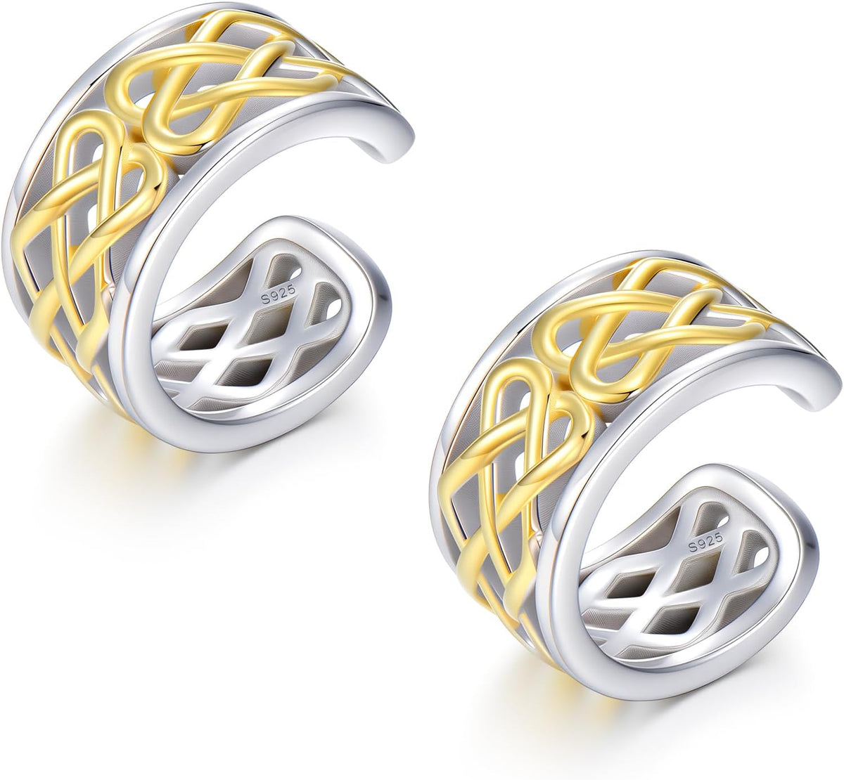 Women's 925 Sterling Silver Ear Cuffs - Non Piercing Adjustable Conch and Helix Cuffs in Thirty Styles for Layering - Ea