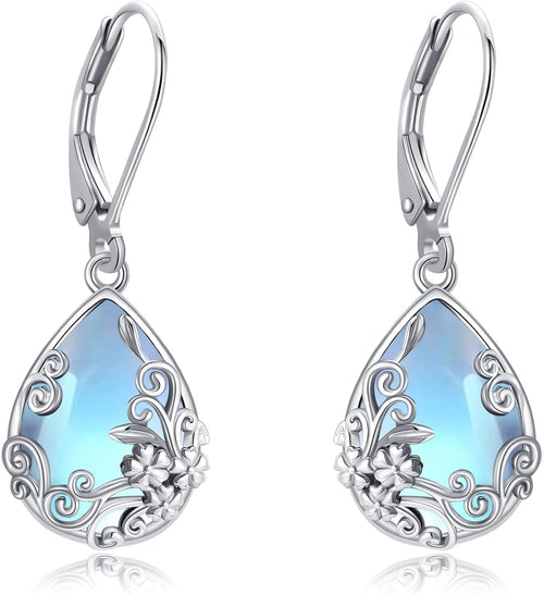 Women's Black Onyx Filigree Drop Earrings - 925 Sterling Silver Scrollwork, Eight Stone and Motif Styles for Evening Wea