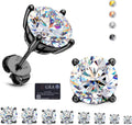 Unisex Moissanite Stud Earrings - Round Brilliant Cut in Four or Six Prong 925 Silver, Nine Finishes and Ten Stone Sizes
