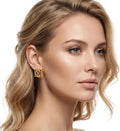 Women's Gold Plated Stud Earrings - Polished Round Studs in Gold or Silver Tone for Office and Weekend Wear - Gold